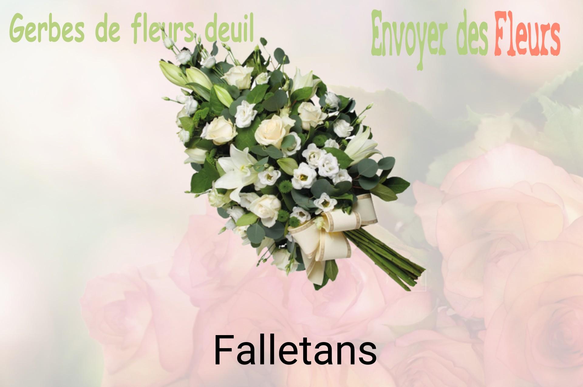 Gerbe de fleurs de deuil livrée à Falletans